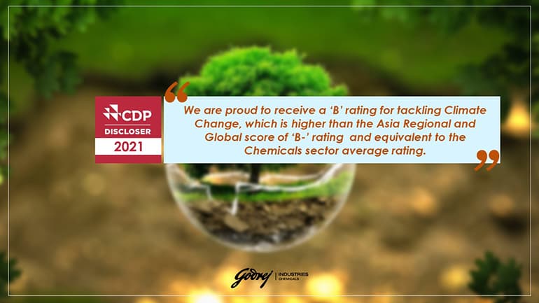 CDP Rating ‘B’ for efforts against Climate Change